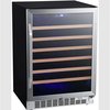 Edgestar 24 Inch Wide 53 Bottle BuiltIn Single Zone Wine Cooler with Reversible Door and LED Lighting CWR532SZ